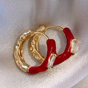 GOLICC Red Diamond Zircon Earrings